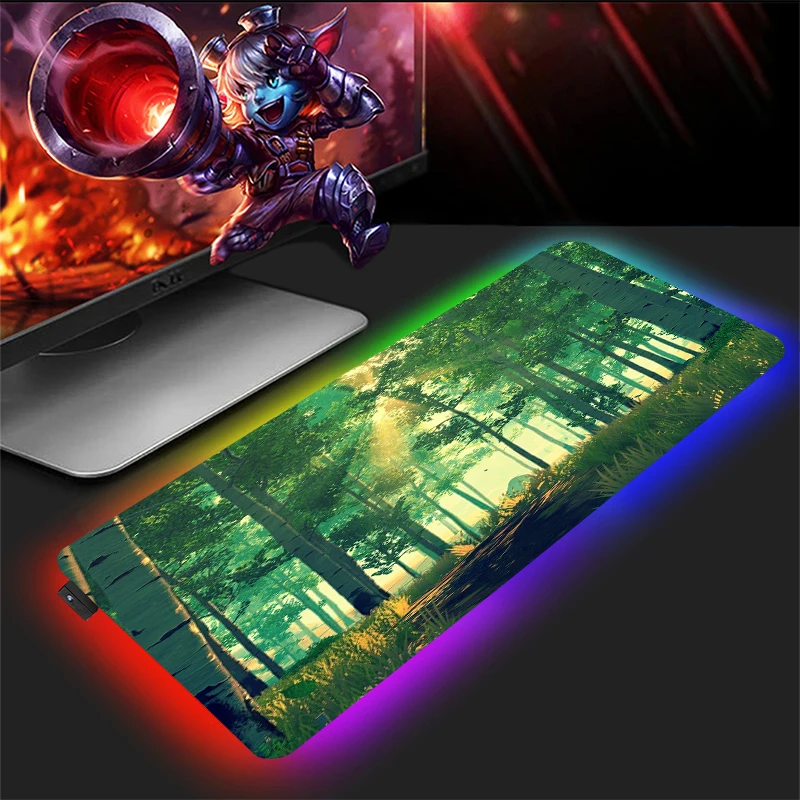 

Коврик для мыши, мультяшный ПК, геймерский шкаф, аниме RGB коврики, защита для мини компьютерного стола, игровой коврик с подсветкой клавиатур...