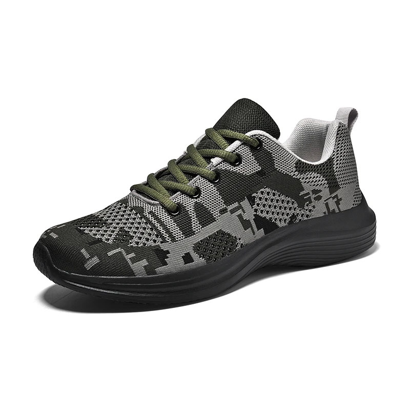 

Мужские уличные легкие кроссовки для бега, летняя дышащая сетчатая спортивная обувь, повседневные тренировочные туфли зеленого цвета на шнуровке, размер 45