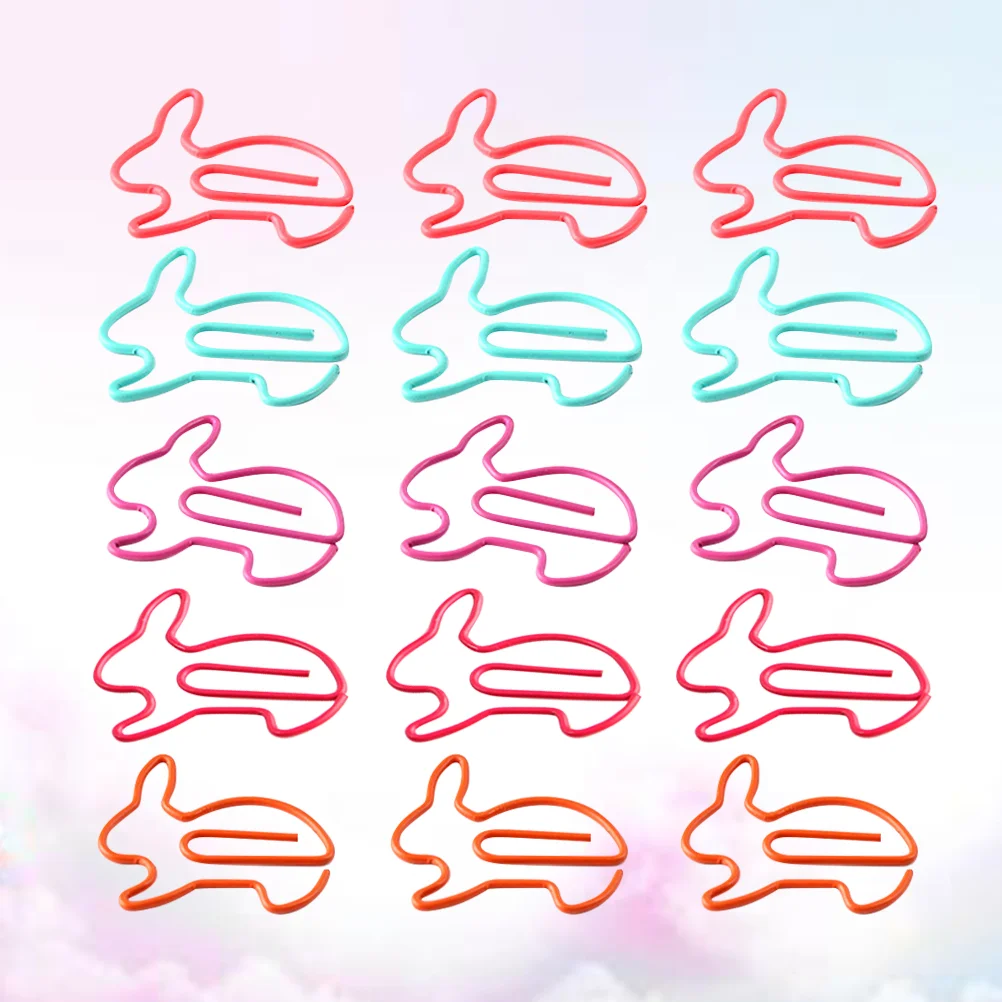 

50 Pcs Photo Office Scrapbook Embellishments Rabbit Paper Clips Shaped Bookmark