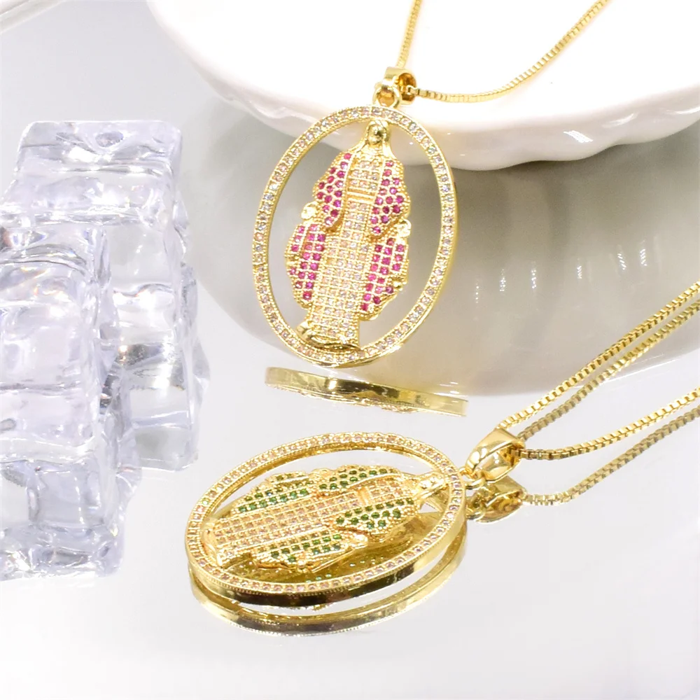 Новинка подвеска из искусственного циркония позолоченная коробка