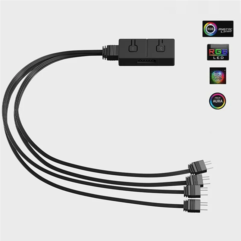 Фото 5 В 3-контактный преобразователь ARGB на 12 В 4-контактный RGB 5 В/3-контактный адаптер ADD-RGB на 12 В/4 контакта 5 В 3-контактный ручной контроллер №5