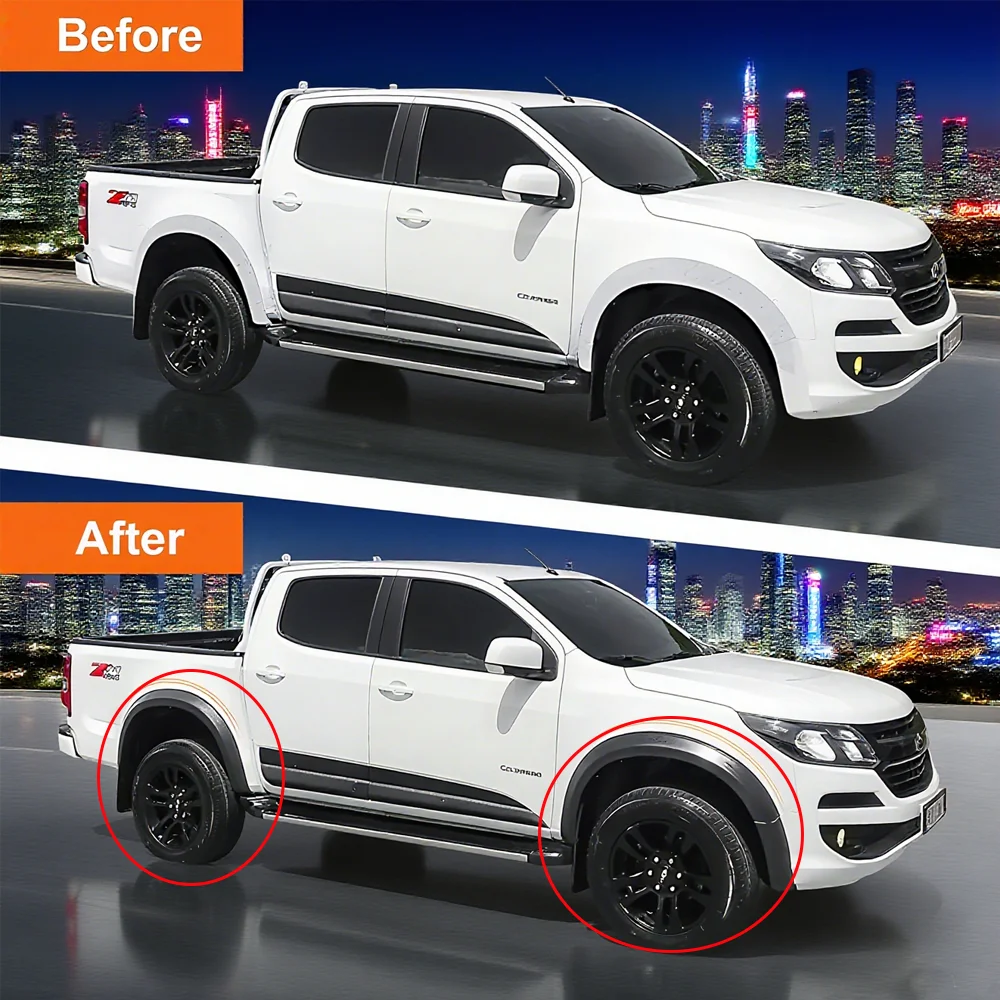 Расширения крыльев, брызговики для Chevrolet ColoradoHolden Colorado 2016-2019, матовый черный АБС-пластик, чехлы на колесные арки (art.: 3920d17dcd37e) - 3920d17dcd37e