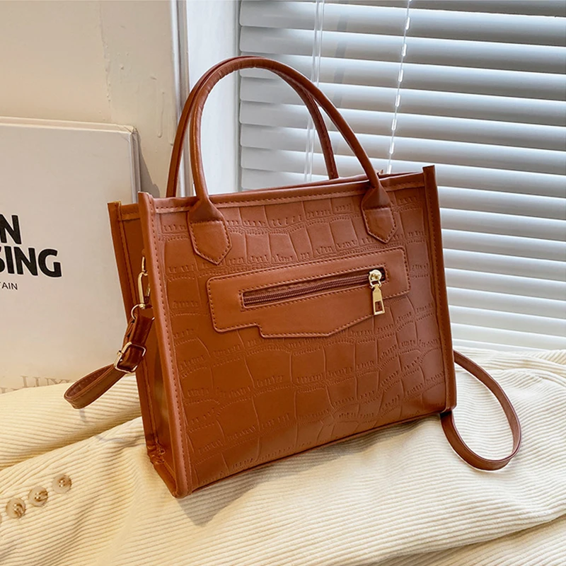 

Brown Top Handle Bag For Women Luxury Designer Handbag Shoulder Tote Bags Fashion Clutch Purse Crossbody Shopping Bucket Bag