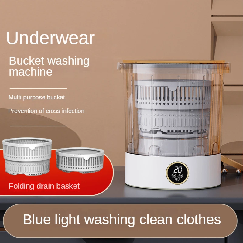 New Portable Underwear Special Mini Washing Machine Small Mini Bucket Washing Machine Multi Functional Sock Washing Machine