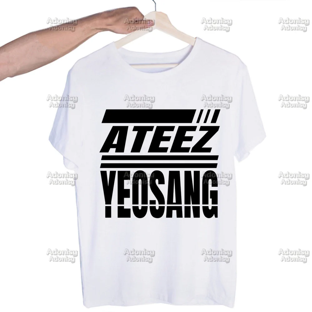 Kpop ATEEZ новая группа альбомов мужские рубашки качественные летние топы футболки с