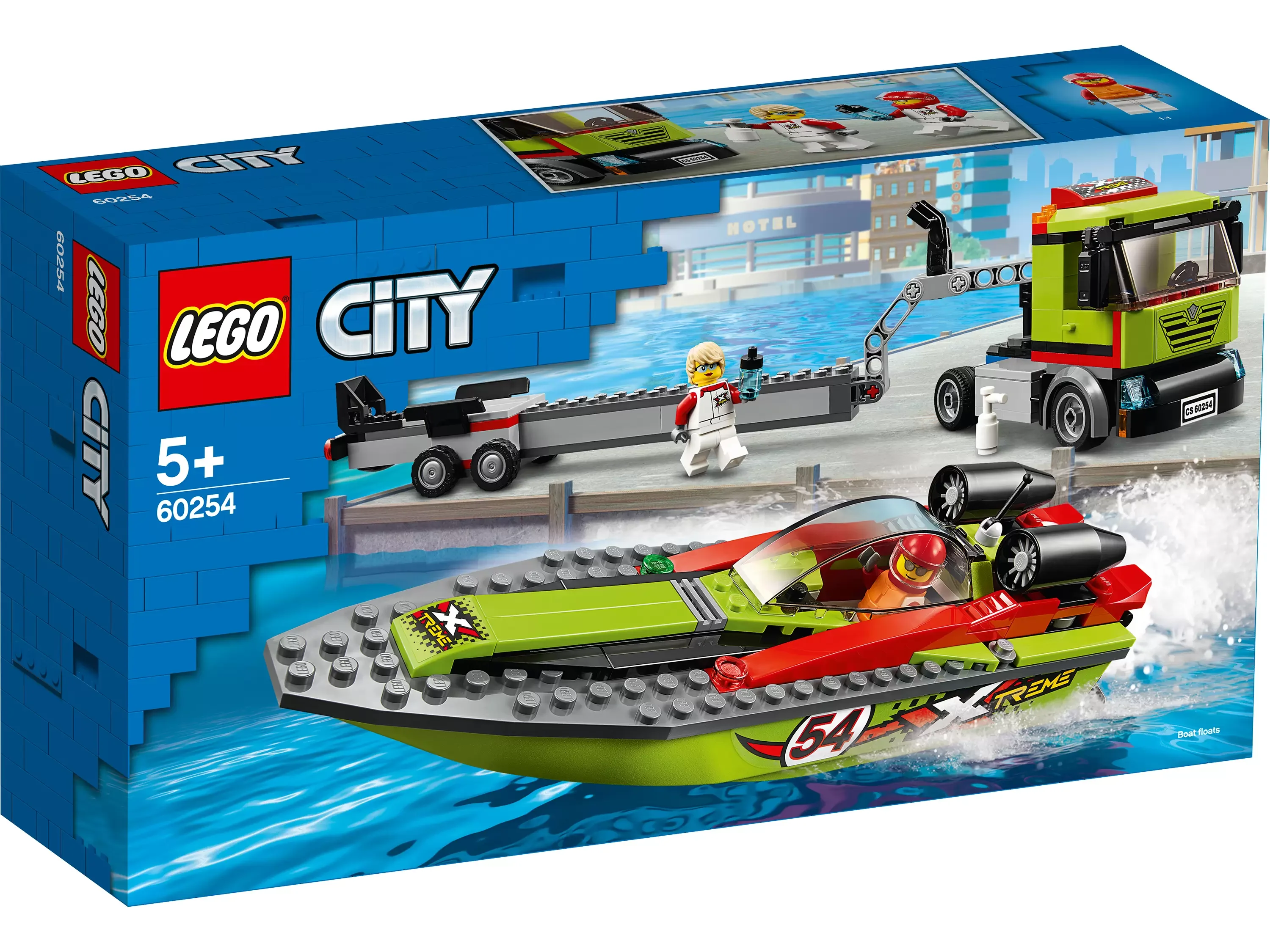 Конструктор LEGO City (Сити) 60254 Транспортировщик скоростных катеров 5+ | Игрушки и