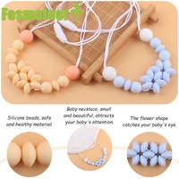 fosmeteor new infant supplies cartoon flower necklace baby creative silicone beads bite molar pure handmade pendant necklace