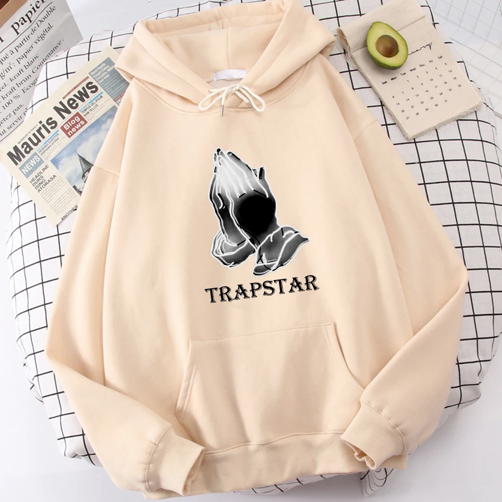 

Best Selling Trapstar Prayer With Folded Hands Prints Tops Women Hot Sale Daily Hoodies New Oversize Hoody Trendy Pocket Clothes
