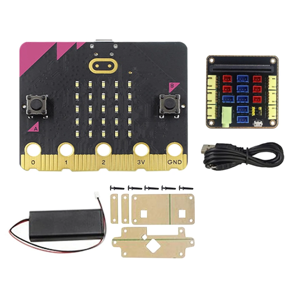 

BBC Micro:Bit V2.2 стартовый комплект Built-in динамик микрофон сенсорная программируемая макетная плата + Micro:Bit Адаптерная плата