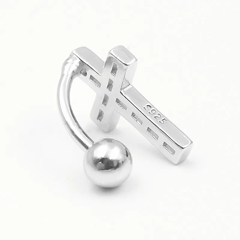 Женский пирсинг пупка из серебра 925 пробы