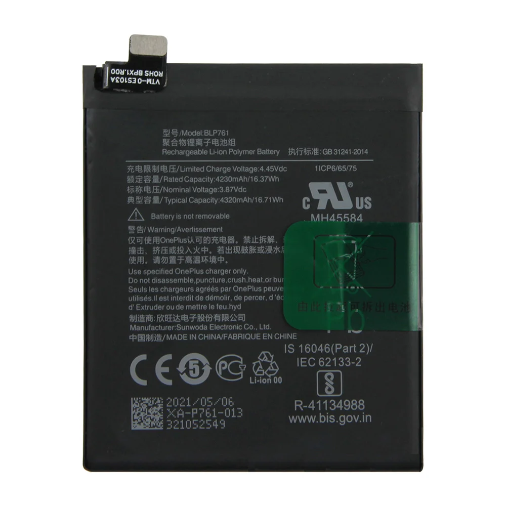 original replacement battery blp759 for oneplus 9 9pro 8pro 8 8t one plus nord n10 n100 1 8 9 pro blp815 genuine phone battery free global shipping