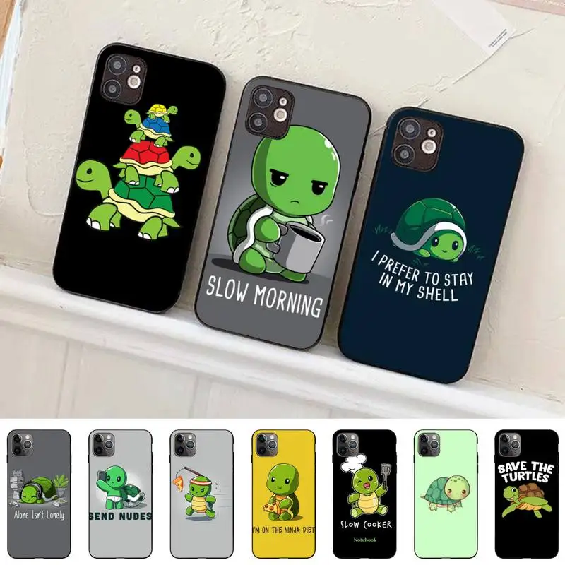 

cartoon sea turtle tortoise Phone Case for iPhone 11 12 13 Mini Pro Max 8 7 6 6S Plus X 5 SE 2020 XR XS Funda Case