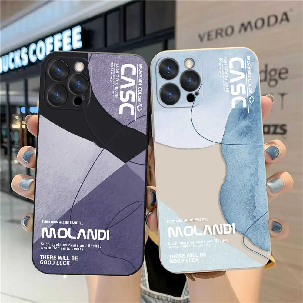 Phone Case For Apple iPhone 14 13 12 11 Pro XS Max Mini X XR SE 7 8 6 6S Plus Case Cover Funda Cqoue Shell Capa Morandi Colors