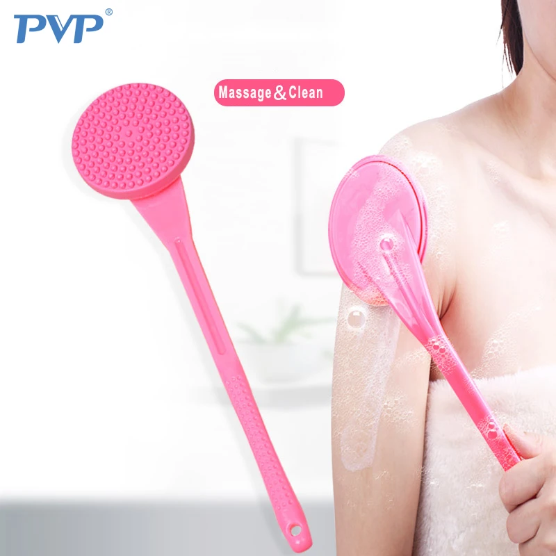 Long Handled Lotion Oil Cream Applicator Head Body Leg Back Bath Brush Scrub Massager Shower Rubbing Brush Bath Supplies Tools