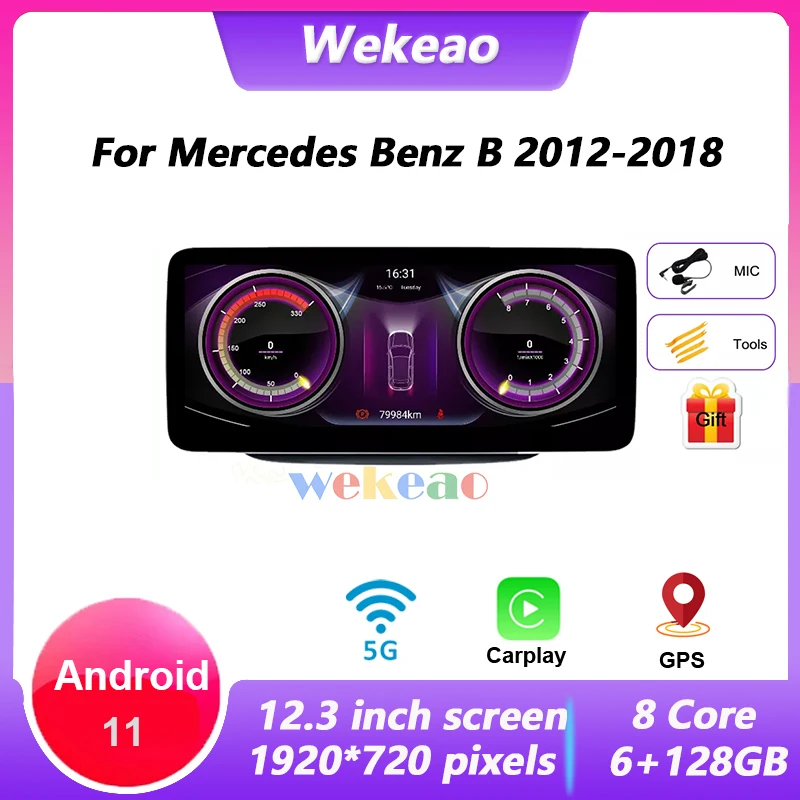

Wekeao Android автомобильный GPS мультимедийный плеер радио для Mercedes Benz B класса W246 Apple Carplay Bluetooth Сенсорный экран головное устройство