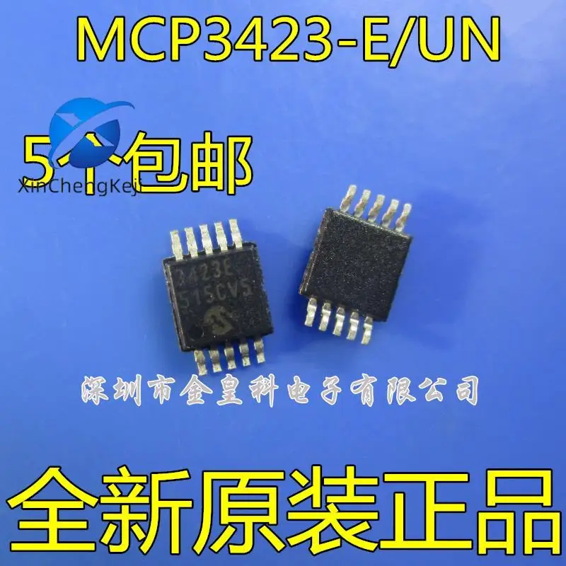 2pcs original new MCP3423-E/UN MSOP10 MCP3423 3423E A/D Converter