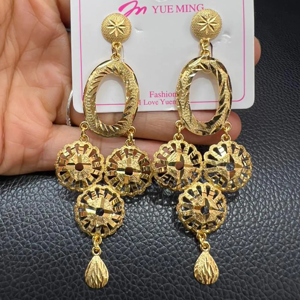 

Dangle Earrings for Women Fashion Jewelry Gold Color Tassel Ethiopian Dubai Earrings for Brazilian Weddings Earrings Jewelry