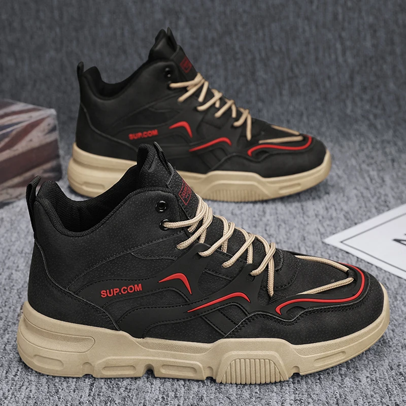 

Leather Men Boots Outdoor Warm Men's Martin Boots Platform Non-slip Ankle Boots Fahion Male Hiking Shoes Soft Winter Sneakers