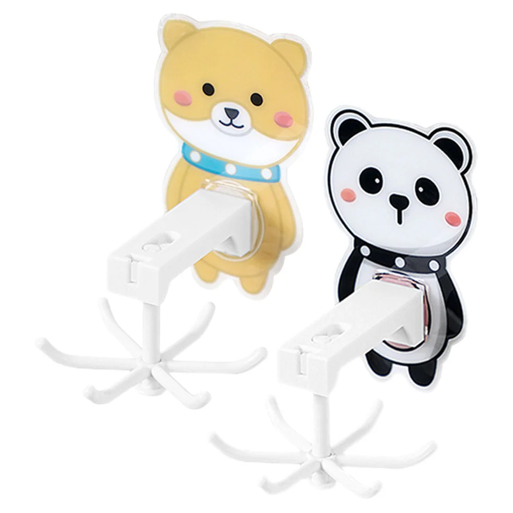 

2pcs Rotating Hook Rotating Folding Hook 6-claw Kitchen Hook Cartoon Wall Hook