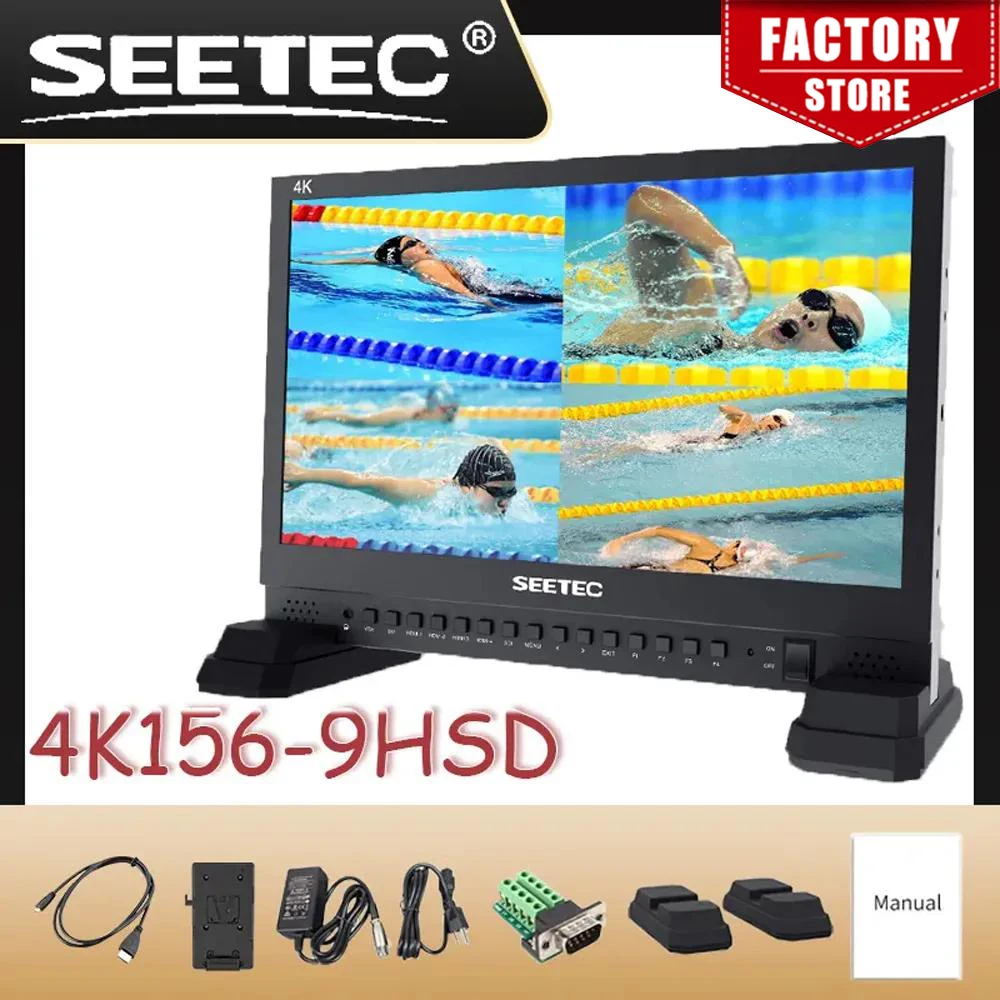 Монитор вещания SEETEC 15,6 дюйма 4K с IPS UHD 3840x2160 4xHDMI Quad Разделенный экран 4K156-9HSD