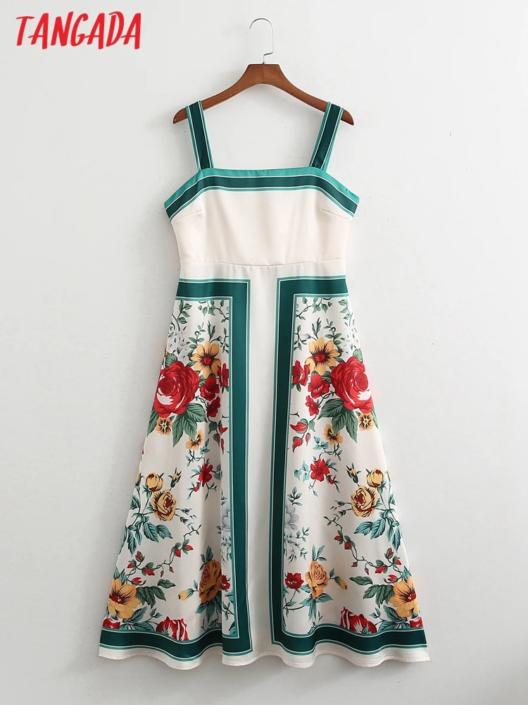 

Платье-трапеция женское летнее с цветочным принтом, без рукавов, 1D04