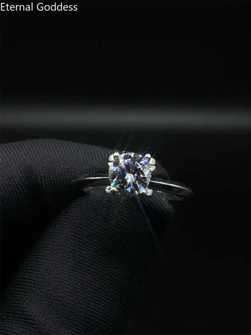 

925 Sterling Silver Rings 1CT Diamond Wedding Engagement Gifts Ladies Moissanite Rings High Jewelry Ladies Diamond Rings