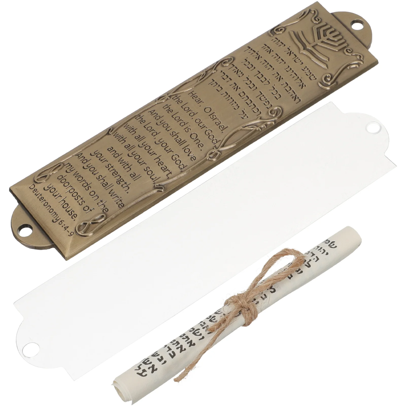

Decorative Delicate Vintage 2-hole Compact Metal Torah Mezuzah Prayer Mezuzah Alloy Mezuzah Catholic Mezuzah