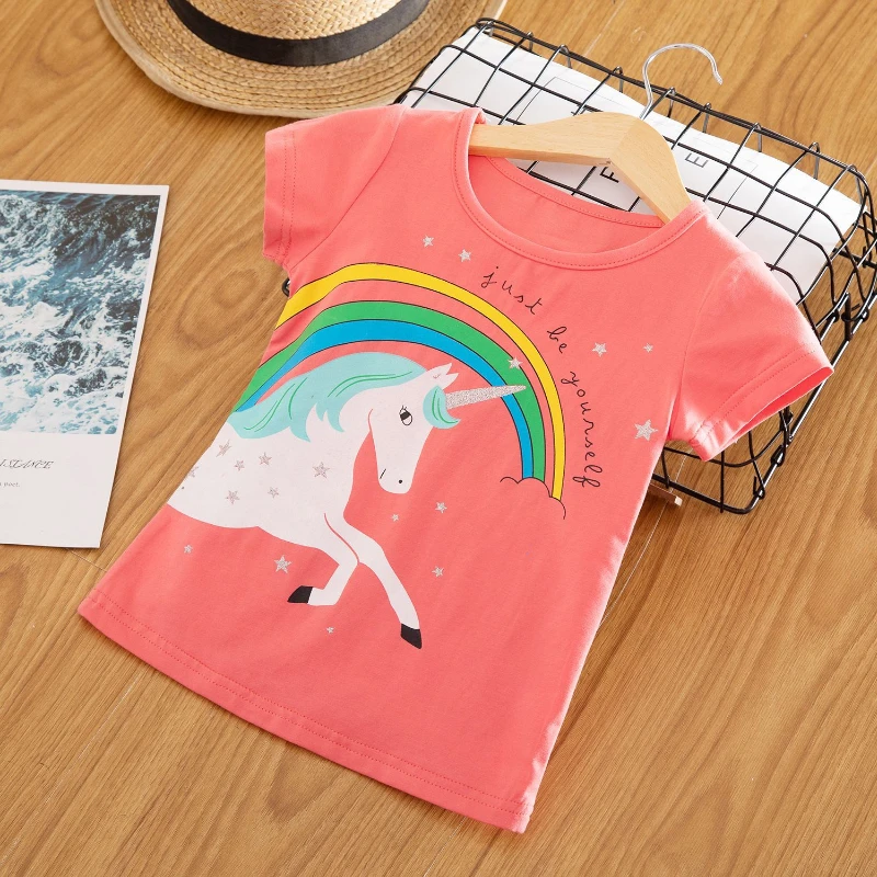 

2022 New Children's Clothing Kids Kawaii Clothes Girls Cartoon T-Shirts Summer Cute Unicorn Outfits Casual Short Sleeve Tops