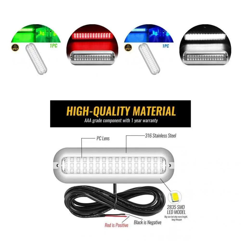 

Marine Light Reliable Boat Accessories 10-30V High Brightness Underwater Light for Yacht Pontoon Light Underwater Lamp