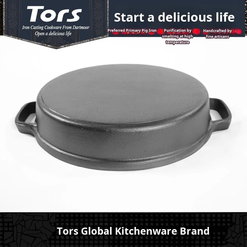 Чугунная сковорода ручной работы из необработанного металла глубокая без