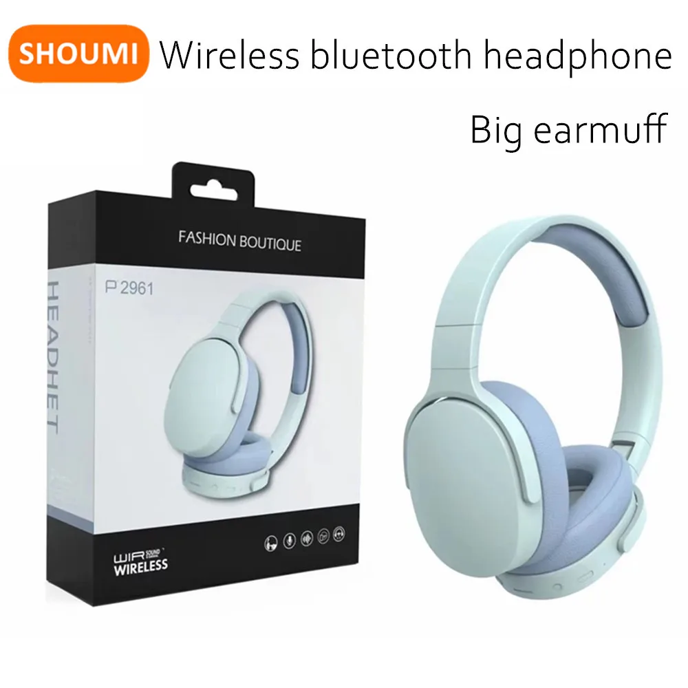 

Shoumi Wireless Headphones Big Earphone Bass Bluetooth Headset Phones Stereo Helmet with Mic BT5.0 for Children Music Gift 2023
