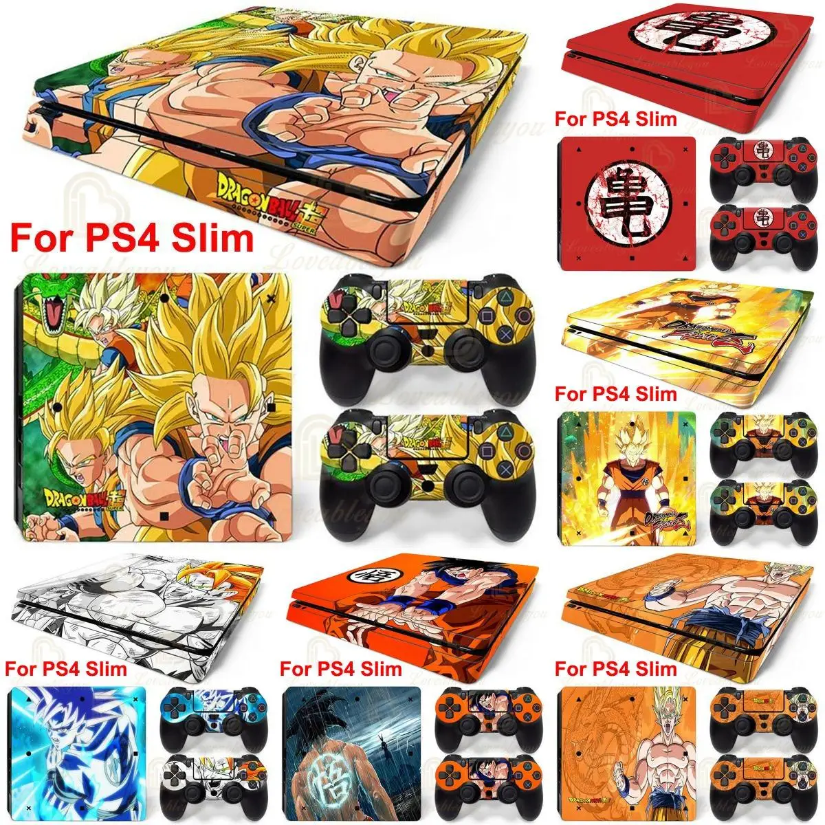 

Dragon Ball Z Console Stickers For SONY PS4 Pro Slim Zamasu Son Goku Full Body Skin Decals For PlayStation 4 Controller Gamepad