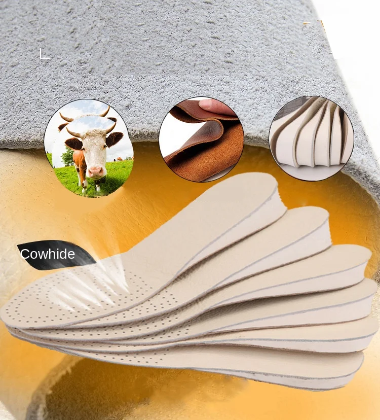 Spring Leather Heightening Cushion Pad Sweat-absorbing EVA Height Increasing Invisible Male Female Inner Insoles Sport Wholesale