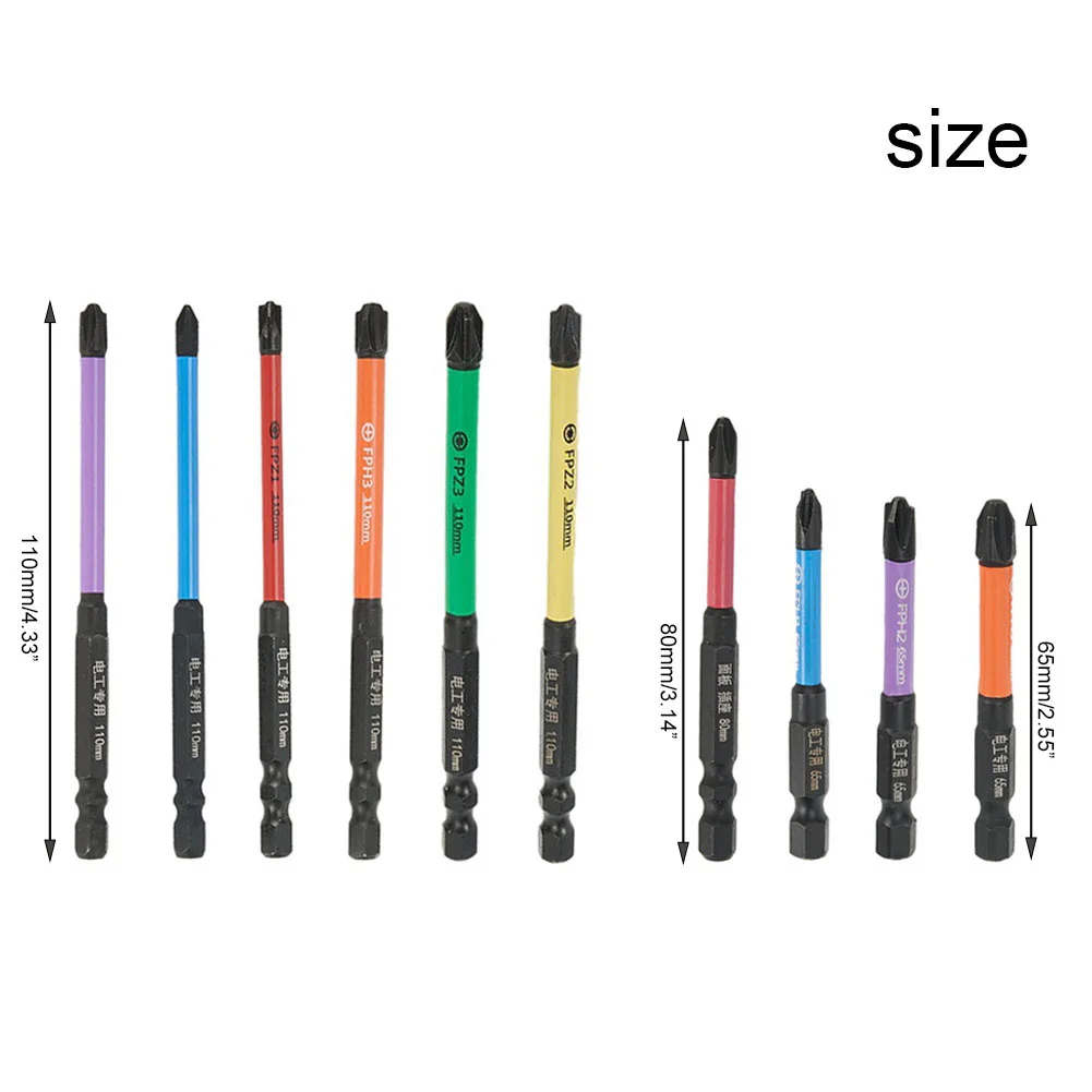 

10Pcs Magnetic Screwdriver Bit Set For Electrician Special Slotted Cross Screwdriver Bits FPH1 FPZ1 FPH2 FPZ2 FPH3 FPZ3
