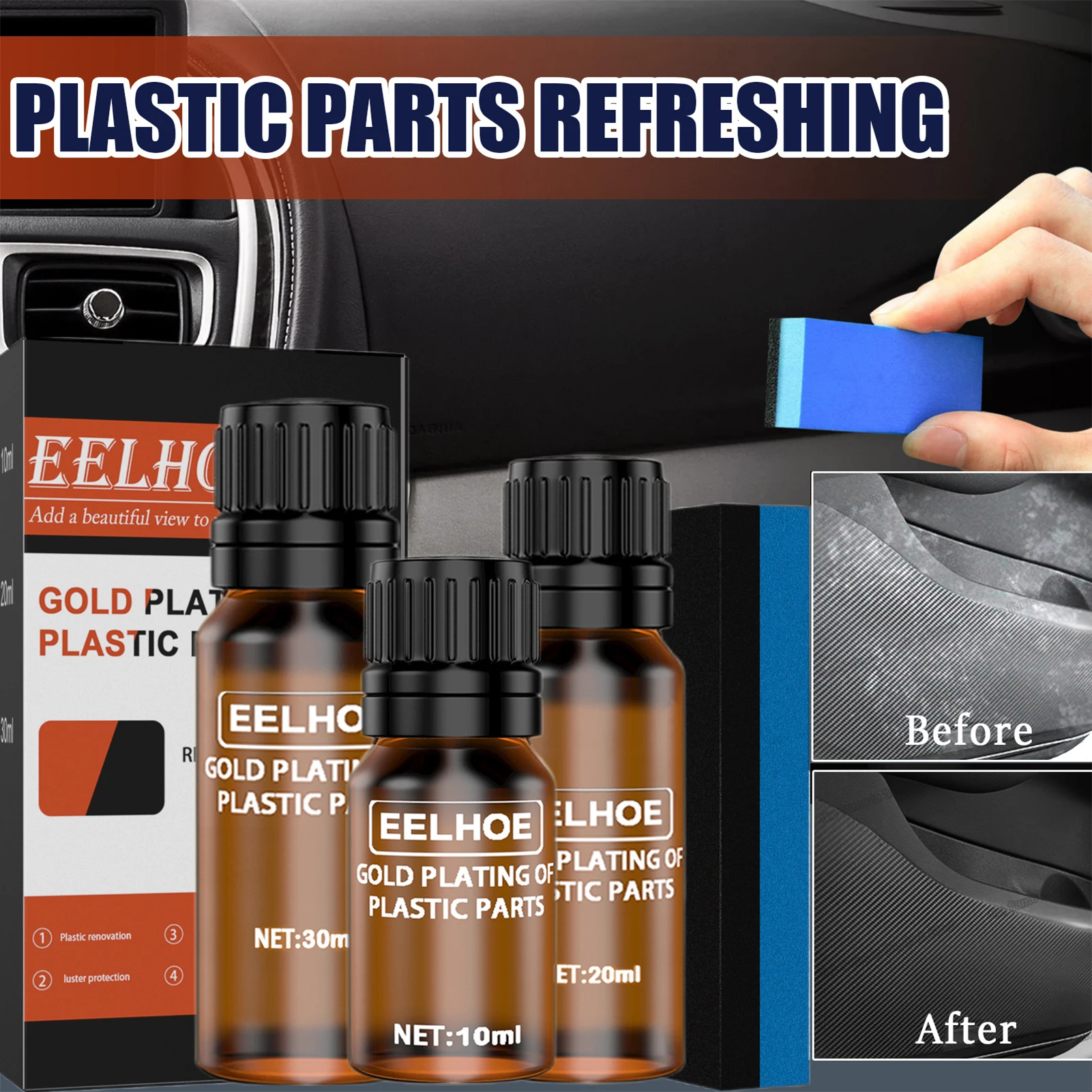 

Plastic Parts Refurbish Agent 30/20/10mlCoating Paste Maintenance Car Cleaner Plastic Parts Retreading Agent Automotive Interior