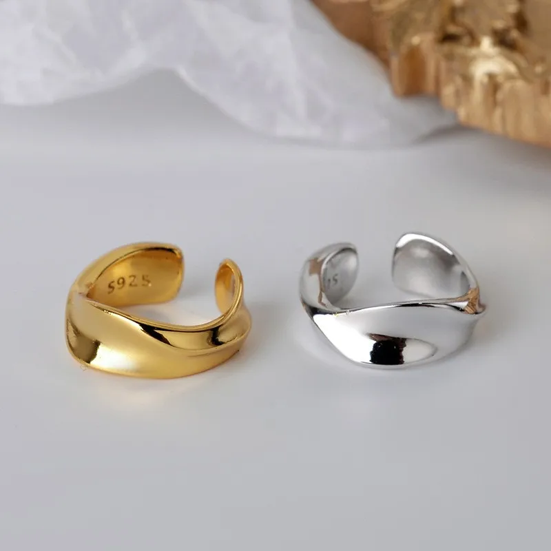 

E5072 ZFSILVER Fashion S925 Silver Kroean Trendy Simple Wave Geometry Earrings Ears Clips Jewelry For Women Charms Party Gifts