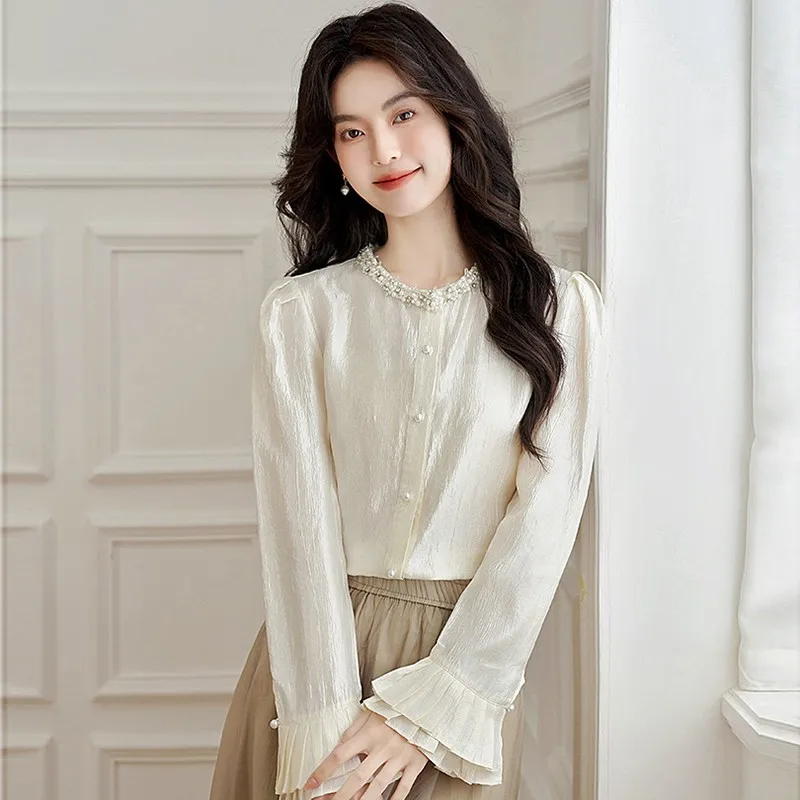 Офисная женская рубашка с длинным рукавом Новое поступление 2024 осенняя