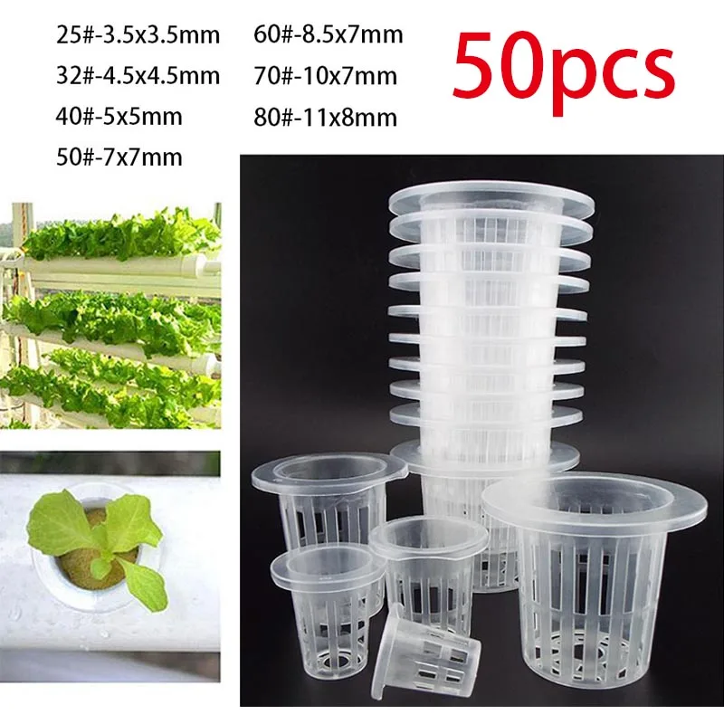 

Plant Grow Net Nursery Pots Hydroponic Colonization Mesh Cup Vegetable Plant Soilless Greenhouse Plastic Basket Holder