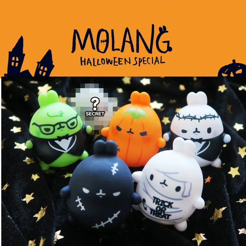 

Genuine Korean Molang Rabbit Blind Box Halloween Replacement Skull Little Devil Mystery Box Kawaii Toys Action Figures Girl Gift