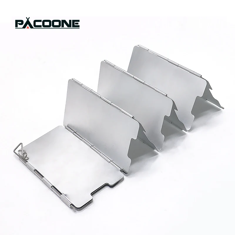 

PACOONE Foldable Gas Stove Wind Shield Outdoor Camping Picnic BBQ Burner High Windproof Screen Aluminium Alloy Wind Screen