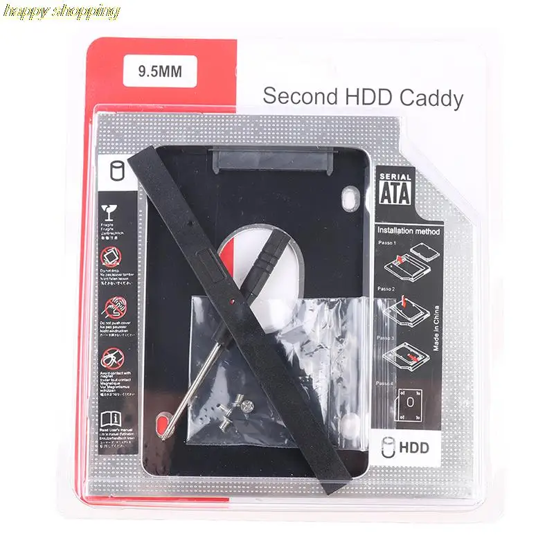 

2nd HDD Caddy 9.5mm SATA 3.0 HD Hard Disk Drive Enclosure SSD Case Box For Laptop CD-ROM DVD-ROM Optical Bay