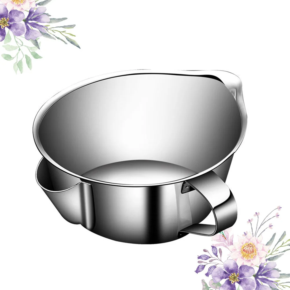 

Fat Strainer Stainless Strainer Fat Skimmer Separating Bowl Grease Filter Soup Bowl Gravy Strainer Grease Oil Strainer