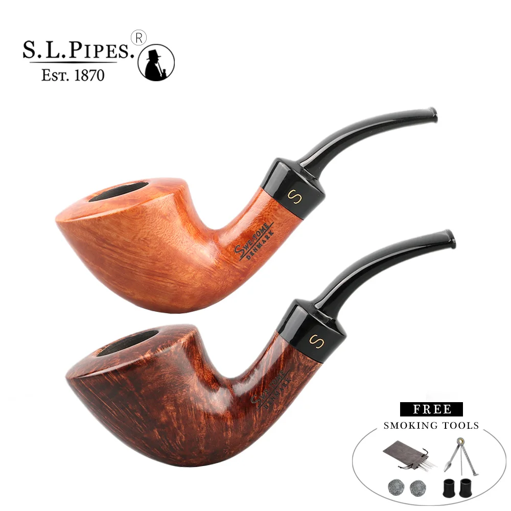 

▂ξ Smoker Bent Briar Pipes For Smoking Handmade By Briarwood From Denmark Fit For 9mm Filters Gift Set With Free Smoking Pipes