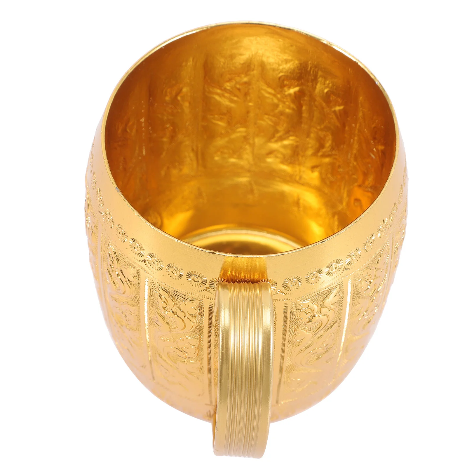 

Multifunction Drinking Mug Water Cup 11.5X9CM Milk Golden Alloy Drop Resistance