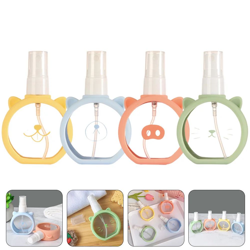 

4 Pcs Cartoon Small Spray Bottle Leakproof Travel Bottles Face Perfume Mini Mist Hair