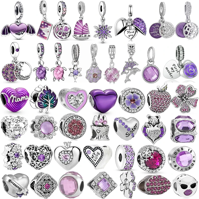 2 шт./лот Лидер продаж кристаллы фиолетовые перья сердце подвеска бусины подходят