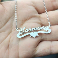 custom personalized name necklace for womenstainless steel pendant gold jewelry mother kids gift female necklace
