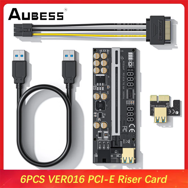 

Aubess VER016 USB 3,0 PCIE Райзер PCI Express X16 адаптер Райзера 016 GPU карта Райзера SATA 15 контактов на 6 контактов мониторинг напряжения питания