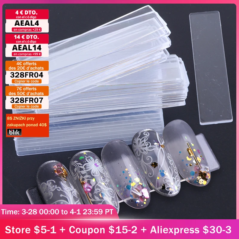 

1Set False Nail Tips Nail Art Display Stand Transparent Practice Acrylic Gel Polish Holder Strip Manicure Showing Tools JI151-1