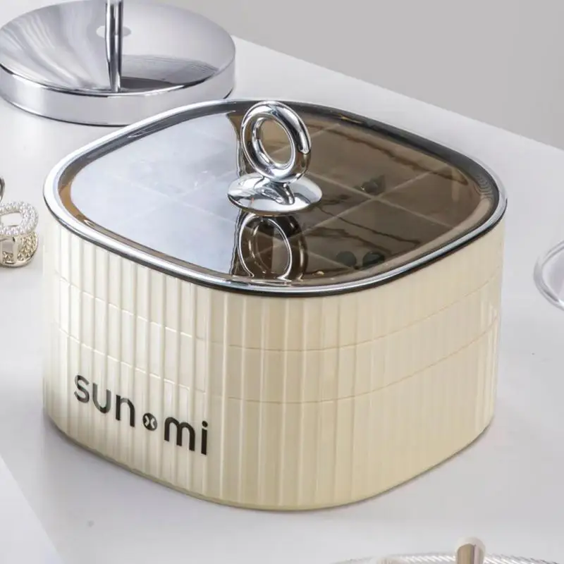 

Женская трехуровневая дорожная Портативная подставка для хранения ожерелья с крышкой Органайзер для косметики многофункциональная коробка для макияжа